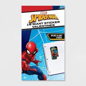 Marvel Spider-Man 16 Giant Sticker Valentines For Kids
